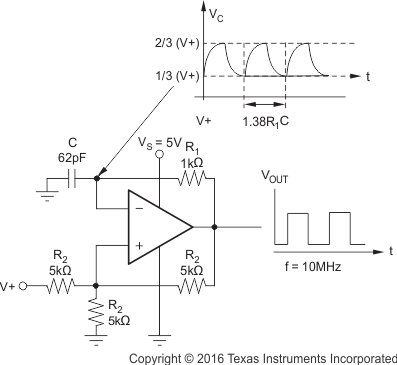 TLV3501 TLV3502 relaxation_oscillator.gif