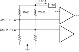 INA206 INA207 INA208 limit_current_into_reference_1mA_sbos360.gif