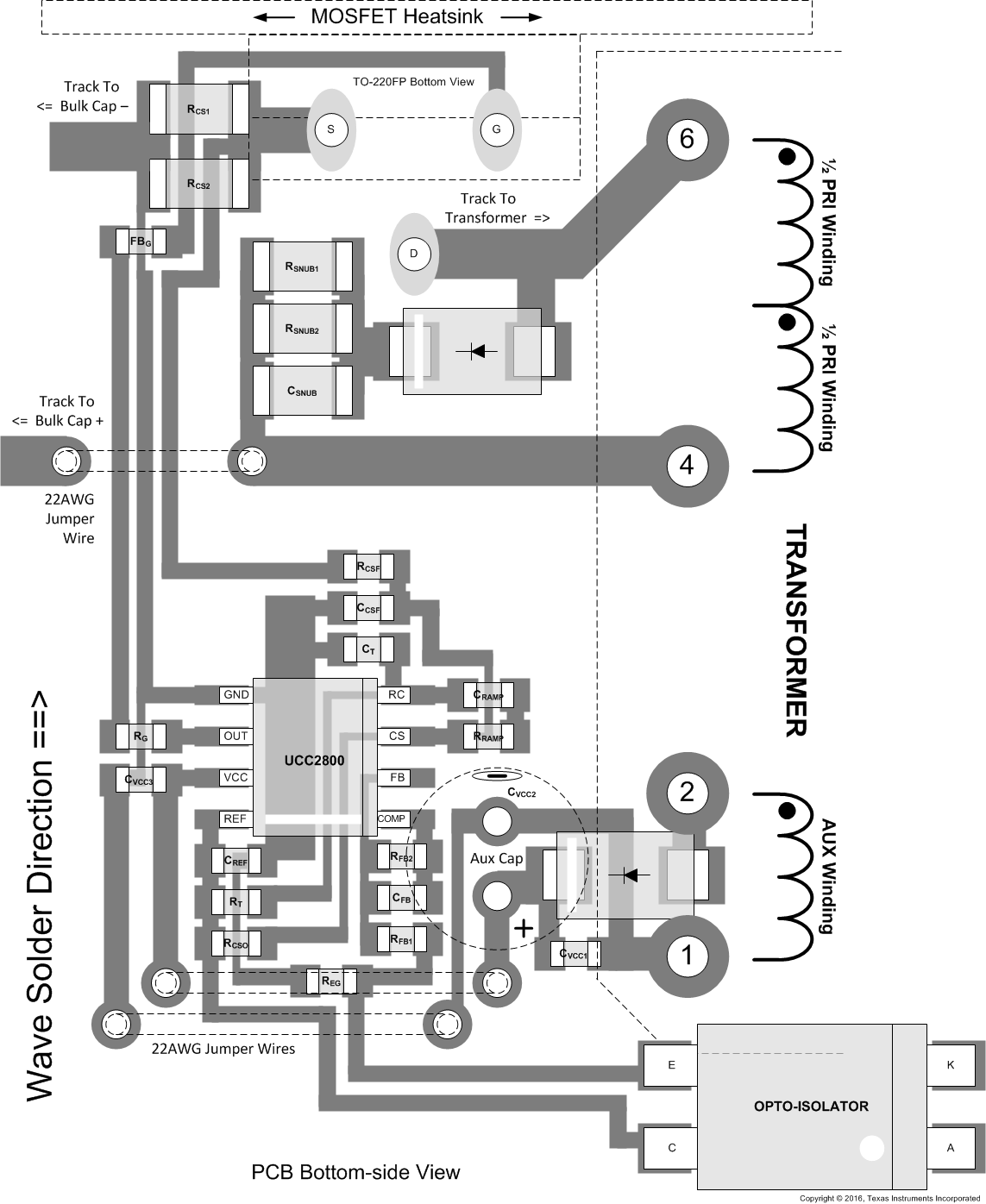 UCC2800-Q1 UCC2801-Q1 UCC2802-Q1 UCC2803-Q1 UCC2804-Q1 UCC2805-Q1 Layout_Example_Figure_37.gif