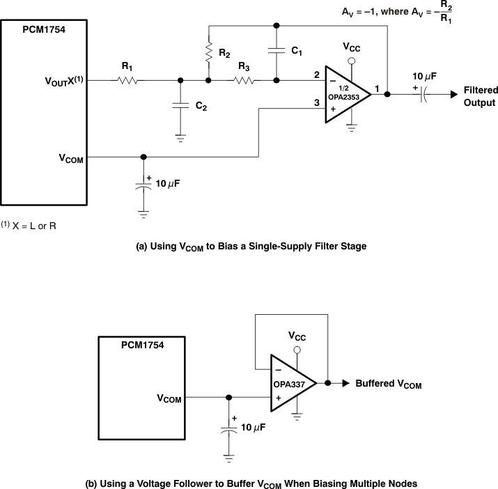 PCM1753-Q1 PCM1754-Q1 biasing_external_circuits_les254.gif