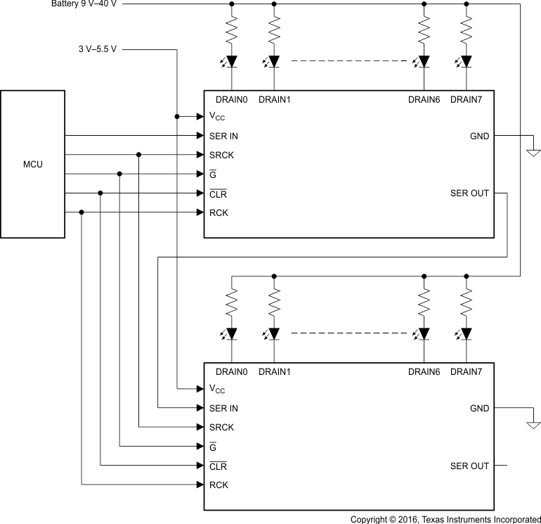 TLC6C598-Q1 Typ_App_Circuit_SLIS142.gif