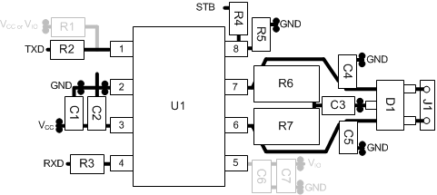 SN65HVDA540-Q1 SN65HVDA541-Q1 SN65HVDA542-Q1 SN65HVDA540-5-Q1 SN65HVDA541-5-Q1 SN65HVDA542-5-Q1 Layout.gif