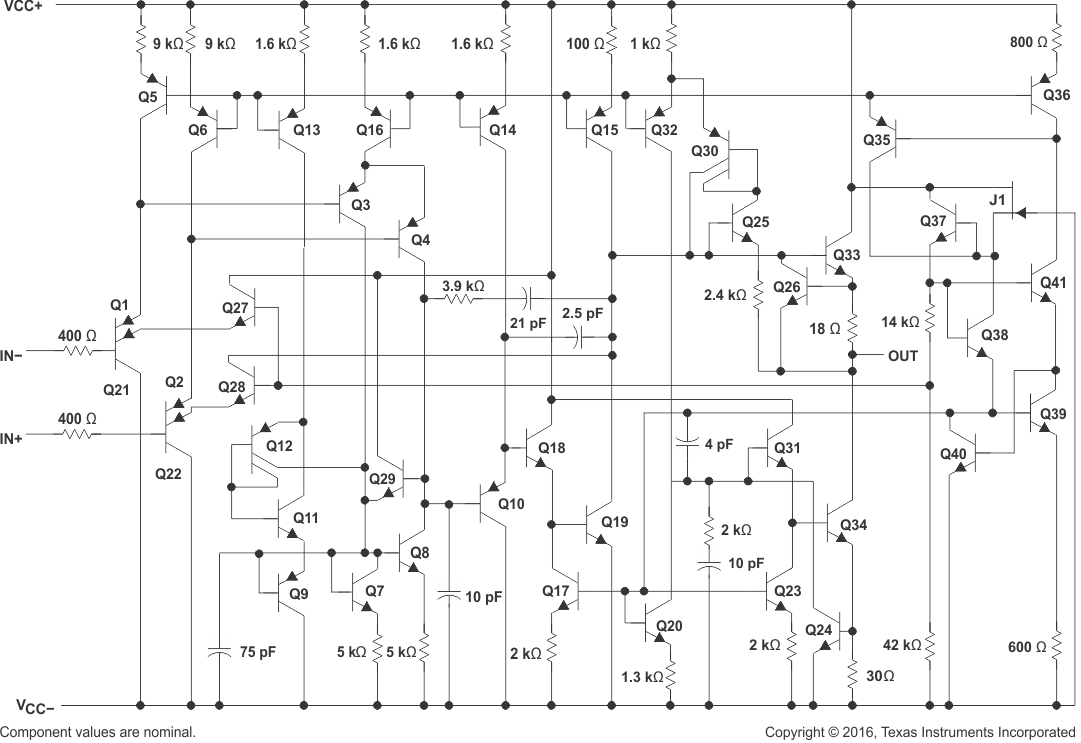 LT1013 LT1013D LT1013M LT1013AM schematic_slos018.gif