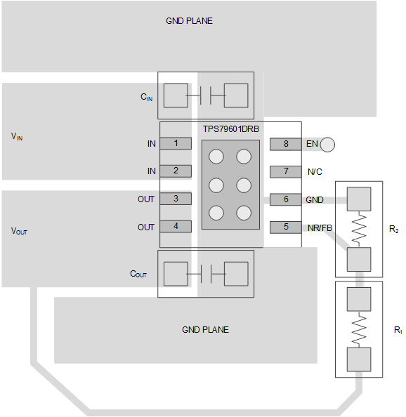 TPS79601 TPS79613 TPS79618 TPS79625 TPS79628 TPS79630 TPS79633 TPS79650 ai_pcb_layout_adjust_lvs351.gif