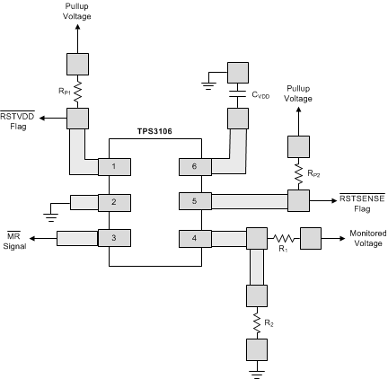 TPS3103 TPS3106 TPS3110 layout_dbv_lvs363.gif