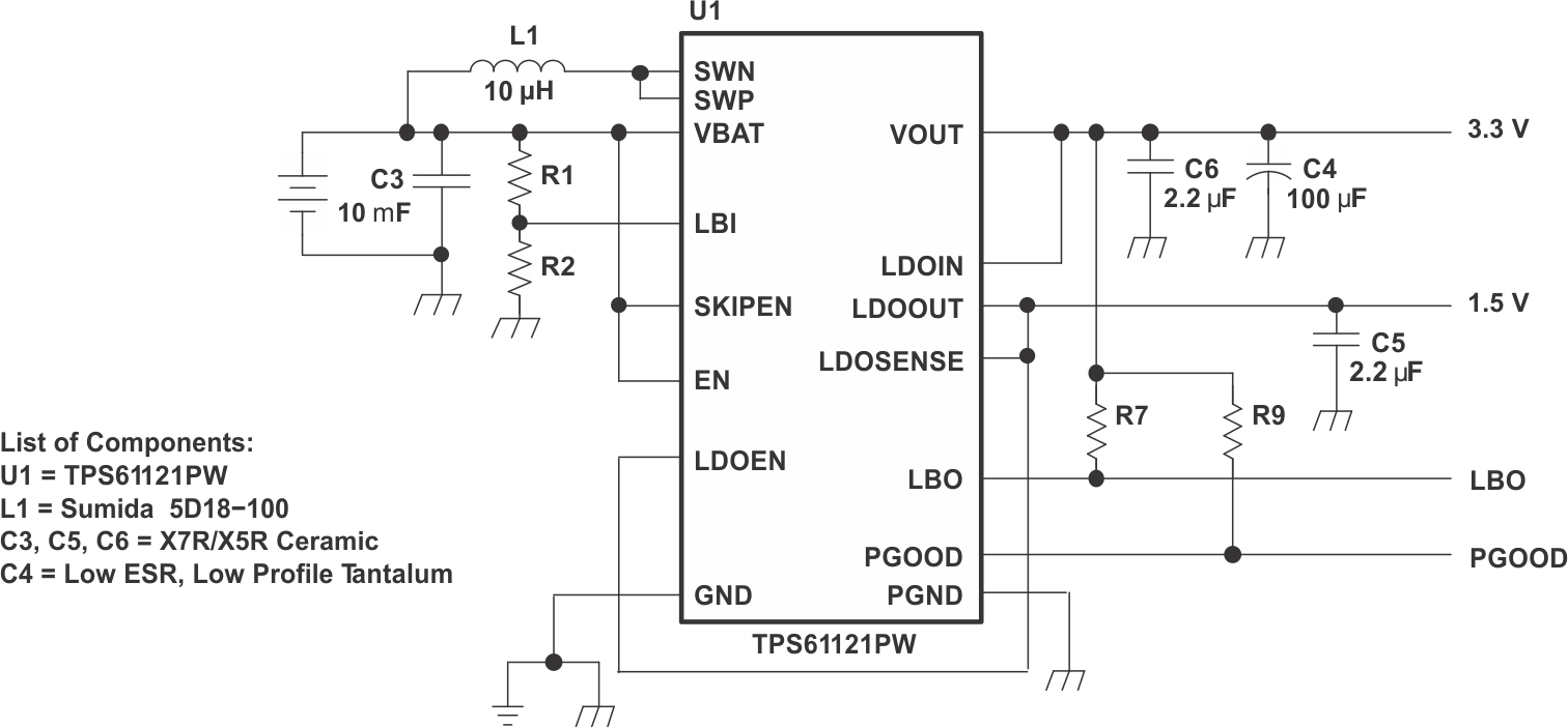 TPS61120 TPS61121 TPS61122 LOWP_SCH_LVS427.gif