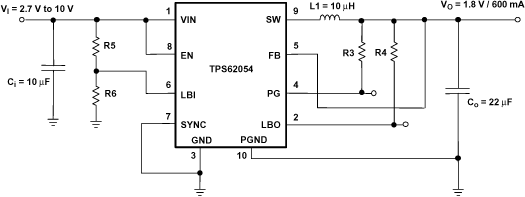 TPS62050 TPS62051 TPS62052 TPS62054 TPS62056 ai_fixed_cir_lvs432.gif