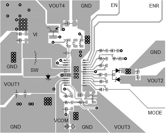 TPS65100 TPS65101 TPS65105 Layout_01_SLVS496.gif