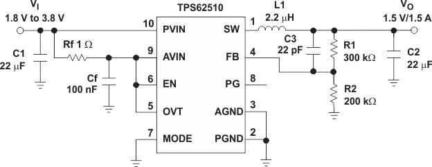 TPS62510 adj_cir_15v_lvs651.gif