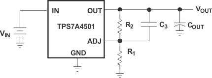 TPS7A4501-SP app_adj_op_slvsc31.gif