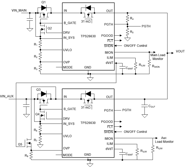 TPS2663 Priority Power Mux Implementation