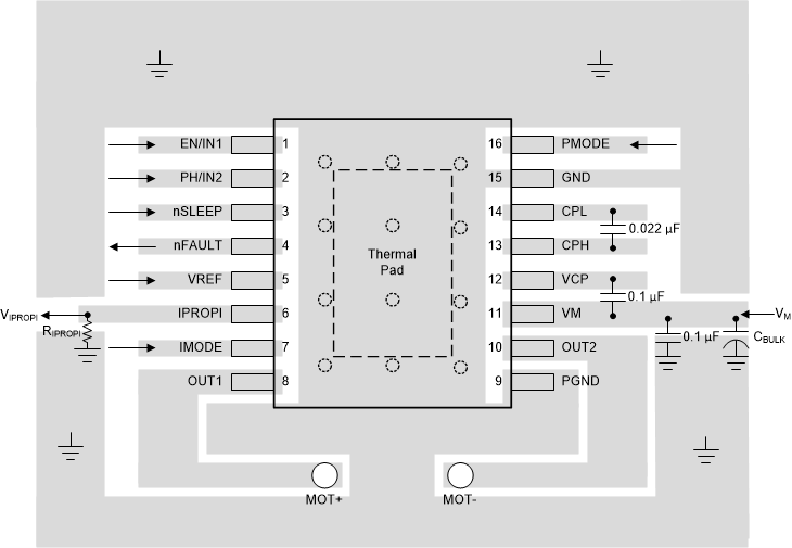 DRV8874 drv887x-pwp-layout.gif