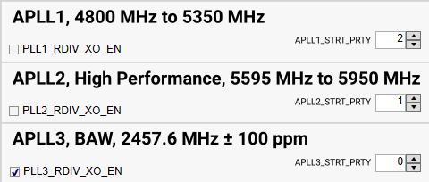 LMK5C33216AEVM Cascade APLL Start
                Priorities