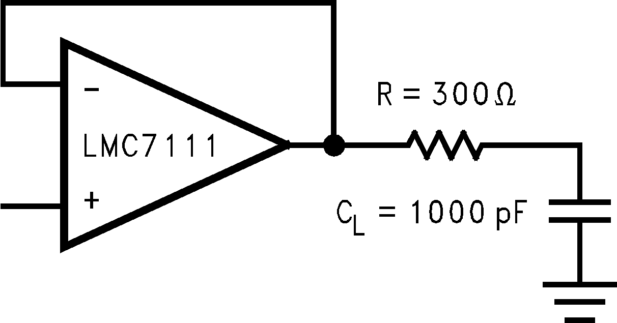 LMC7111 Resistive Isolation of a 330pF Capacitive Load