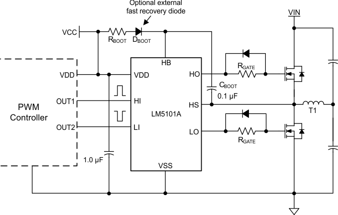 LM5100A LM5100B LM5100C LM5101A LM5101B LM5101C typ_app_snosaw2.gif