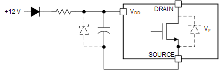 LMG3422R030 LMG3426R030 LMG3427R030 Suggested Bootstrap Regulation Circuit