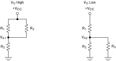 TLV4H290-SEP TLV4H390-SEP Inverting Configuration Resistor Equivalent Networks