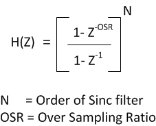 F28004x Z-Transform of Sinc Filter of Order N