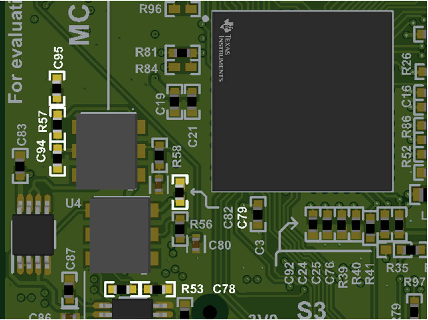 F29H85X-SOM-EVM Component Location For ADC
                    VREF Modification