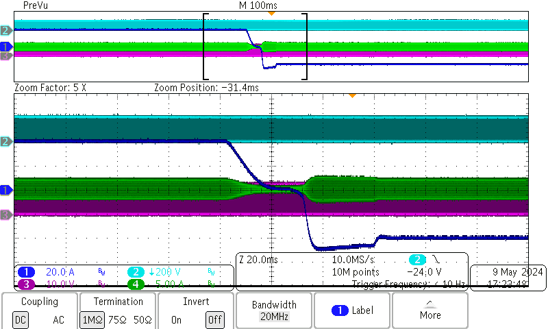 PMP41037 Current Transient From
                        +40A (Forward) to 40A (Backward), Overview