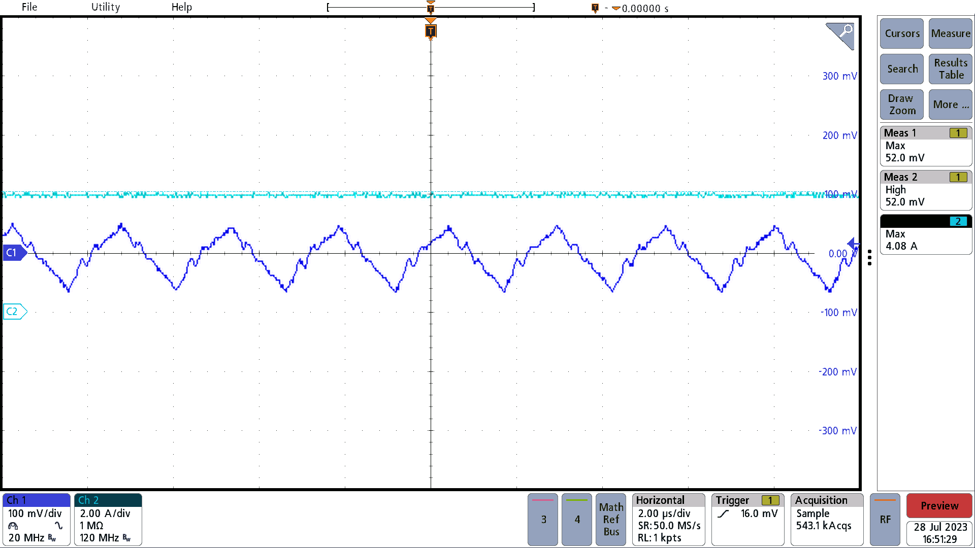 PMP23241 Output Ripple Voltage, 12V Input, –12V Output,
                    4A Load