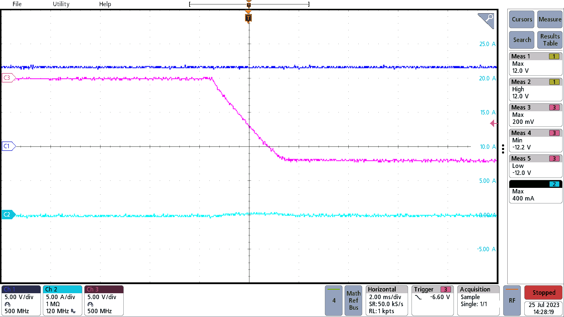 PMP23241 Start-Up Into No Load, 12V Input, –12V Output,
                    Start-Up Initiated Through Input Supply Power-Up (Enable Signal Already set High
                    by Connecting to +VIN)