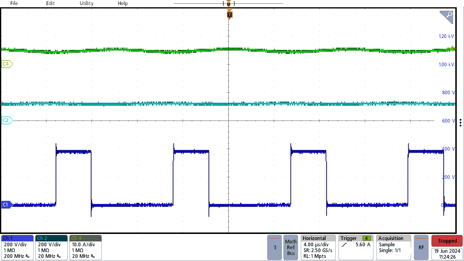 PMP23464 PFC 115Vac Input, Full Load, Peak of AC
                        Line