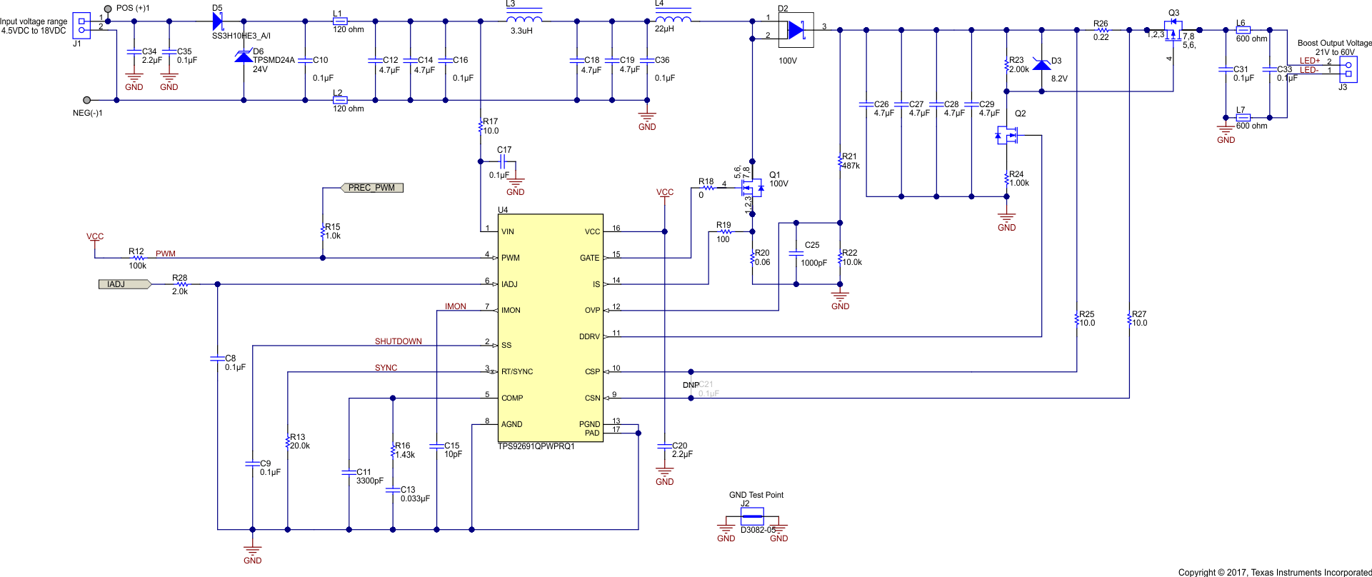 TIDA-01382 tps92691-q1-led-driver-in-boost-config.gif