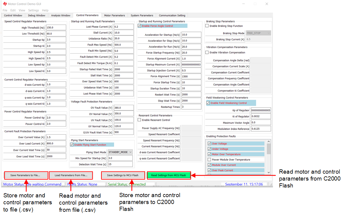 TIDA-010273 Store Motor Identification
                    Result