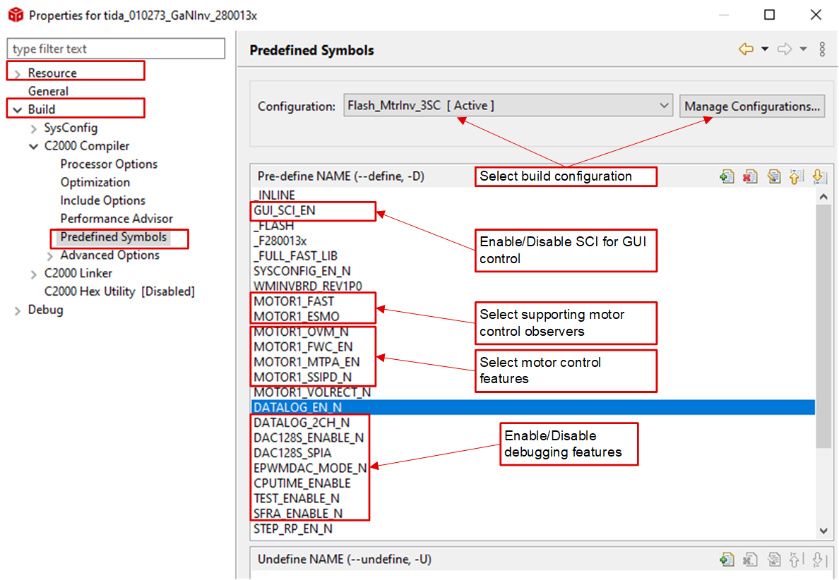 TIDA-010273 Select the Correct Predefined
                    Symbols in Project Properties 