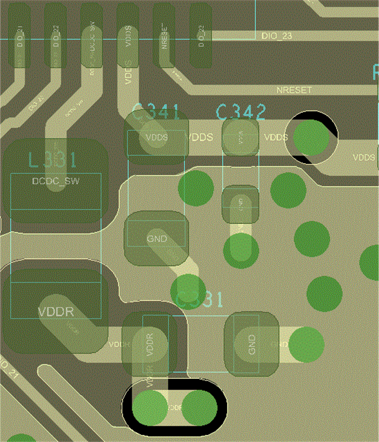 CC1354P10-6 CC1312R 直流/直流稳压器 PCB 布局