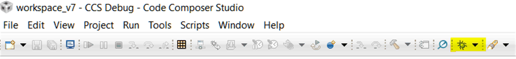  Code Composer Debug 按钮