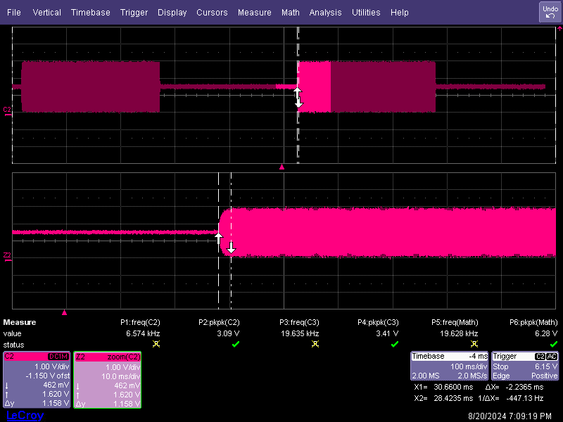 TAC5412QRGERQ1 超声波活动检测发生器示波器捕获