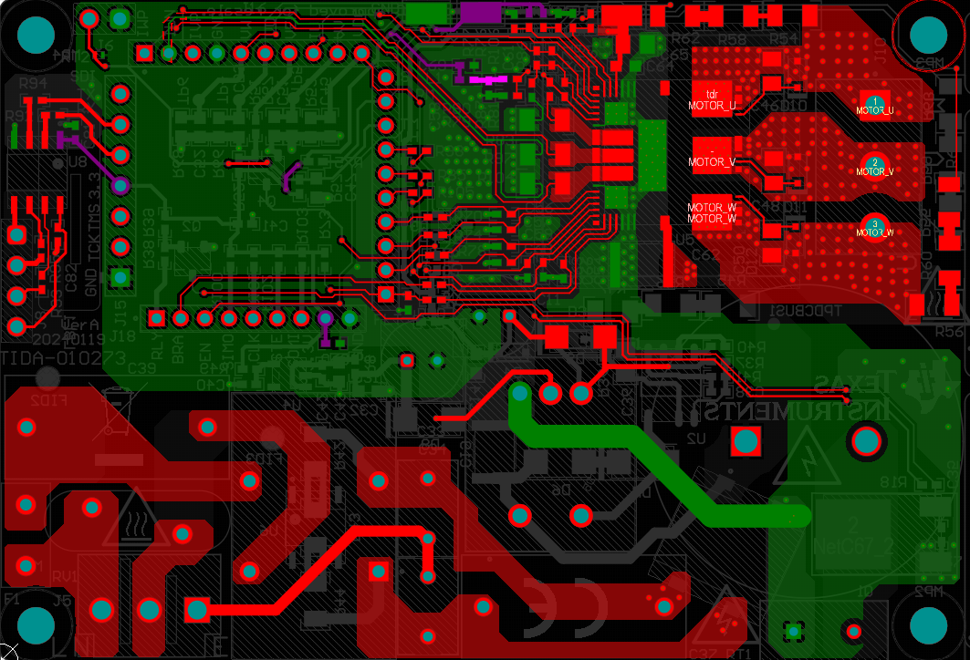  TIDA-010273 DRV7308 PCB
                    布线和覆铜布线