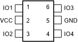 TPD4E001 slls682-dbv-pin-drawing.gif