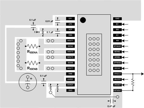 DRV8802 layout_example_slvs997.gif