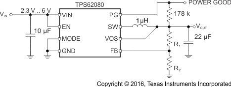 TPS62080 TPS62080A TPS62081 TPS62082 TPS62080_adj_typ_app.gif