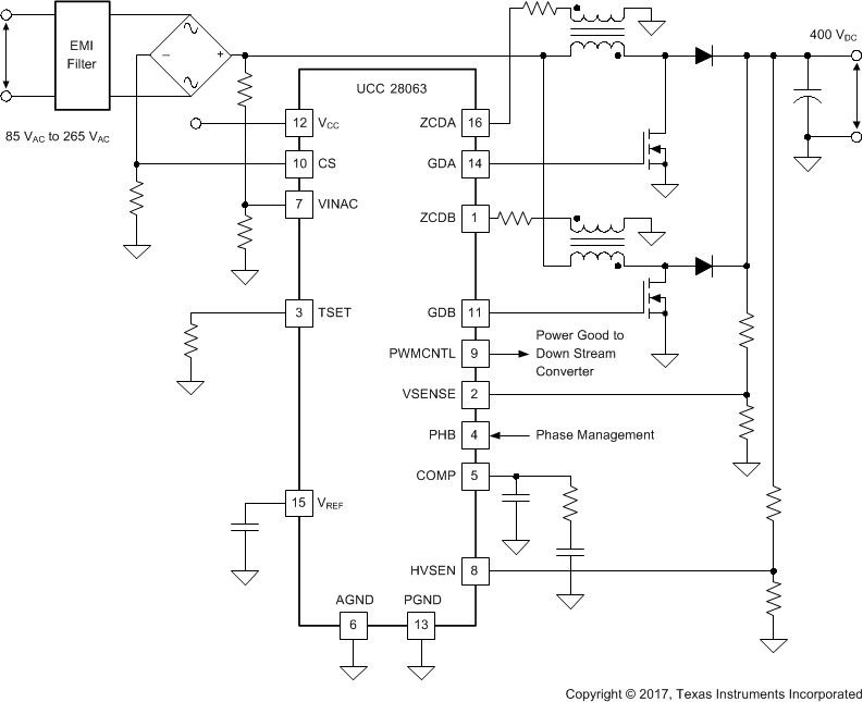 UCC28063 典型应用图