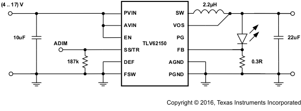 TLV62150 TLV62150A SLVSB71_LEDapp.gif