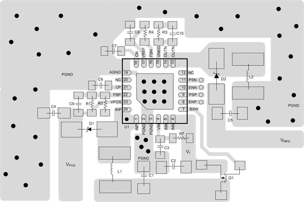 TPS65131-Q1 TPS65131-Q1 Layout Recommendation