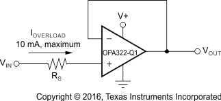 OPA322-Q1 OPA2322-Q1 OPA4322-Q1 ai_curr_protection_SLOS856.gif