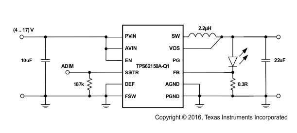 TPS62150A-Q1 TPS62152A-Q1 TPS62153A-Q1 SLVSCC3_LEDapp.gif