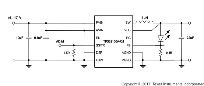 TPS62130A-Q1 TPS62133A-Q1 TPS6213013A-Q1 SLVSCC2_LEDapp.gif