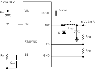 LMR14030 应用电路，5V 输出