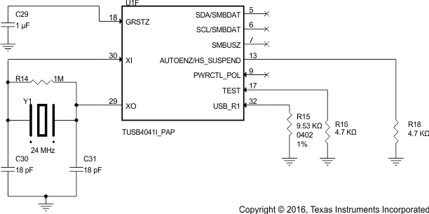 TUSB4041I-Q1 Clock, Reset, and Miscellaneous