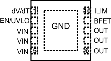 TPS259270 TPS259271 pin_out_top_SLVSC11.gif