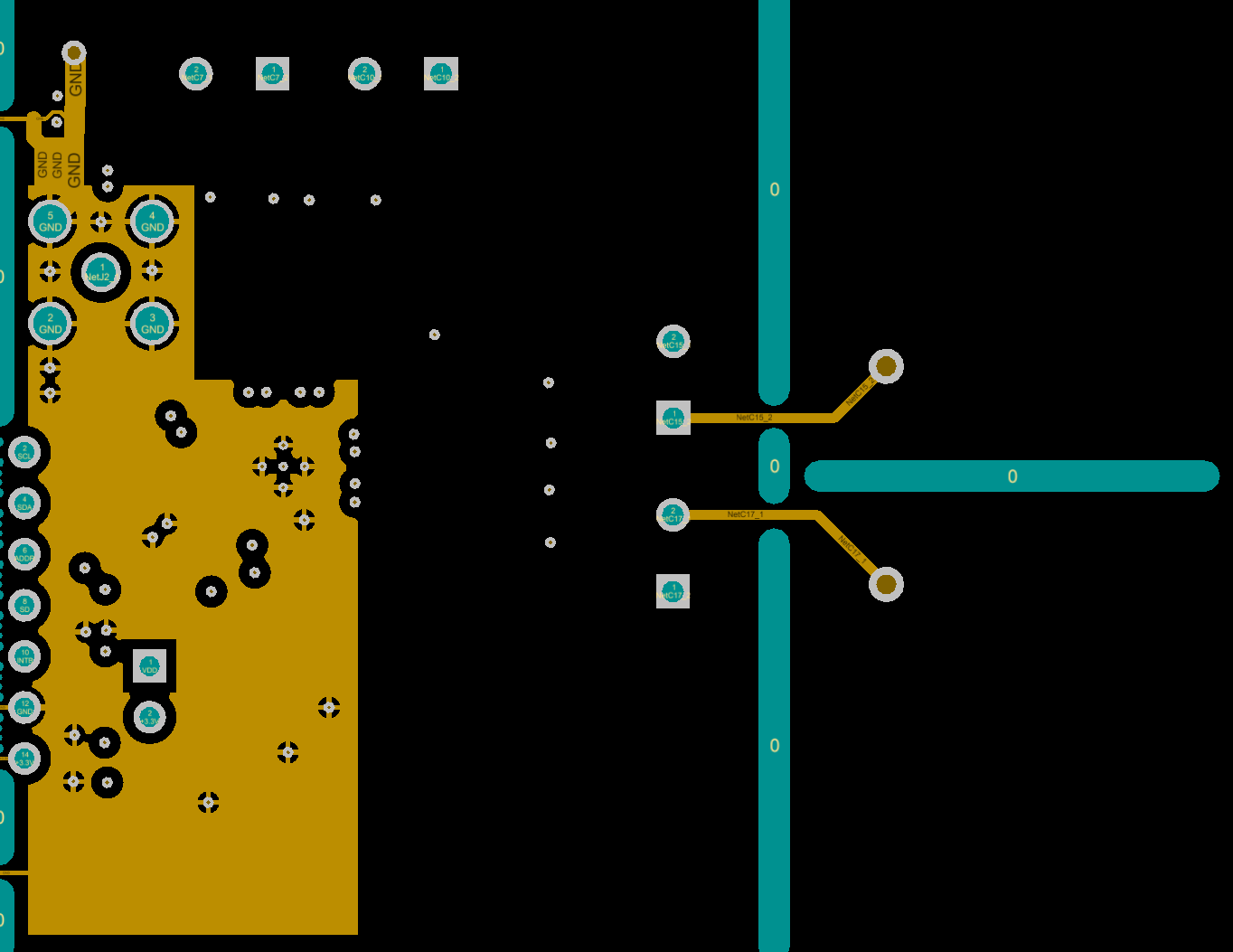 FDC2112-Q1 FDC2114-Q1 FDC2212-Q1 FDC2214-Q1 Example PCB Layout: Mid-Layer 1 (GND)