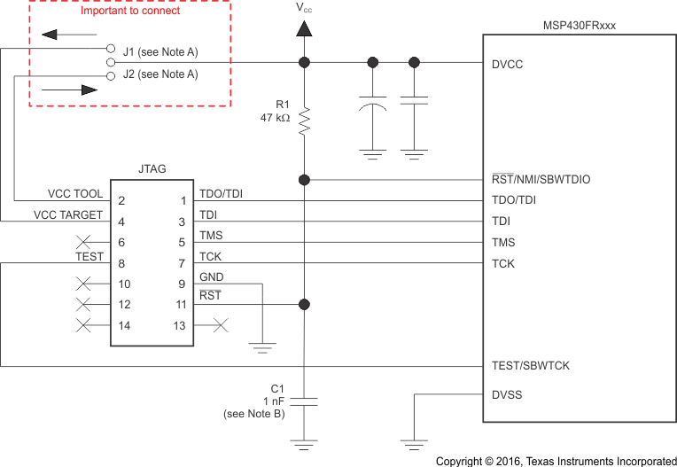 MSP430FR2311 MSP430FR2310 app_signal_conn_4wire_jtag.gif