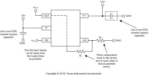 OPA317-Q1 OPA2317-Q1 OPA4317-Q1 SOT_layout_example_SBOS682.gif