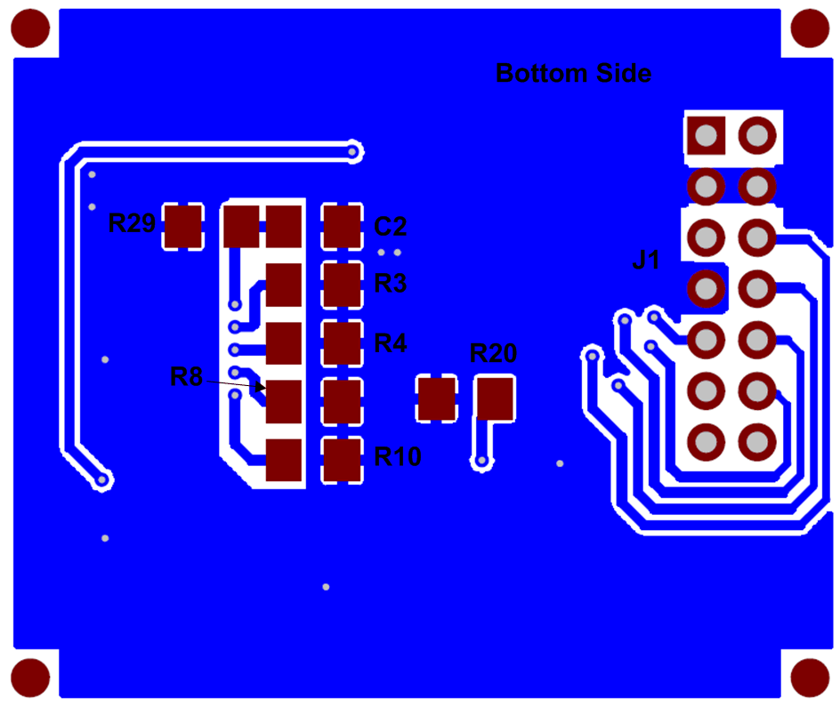 UCC28950-Q1 UCC28951-Q1 
                                                  Layout Example (Bottom Side)